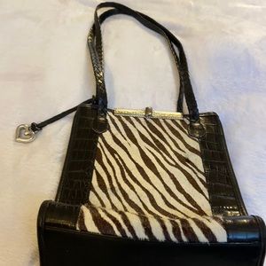 Zebra print Brighton shoulder bag…. STUNNING